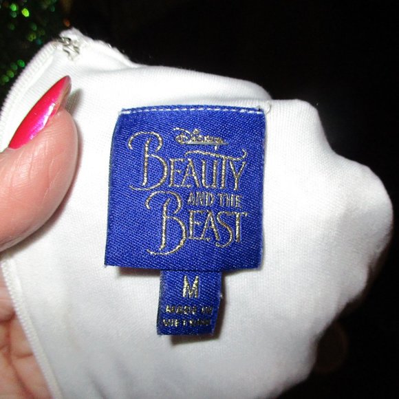 DISNEY BEAUTY AND THE BEAST WHITE DRESS SZ m GIRLS - Picture 3 of 3